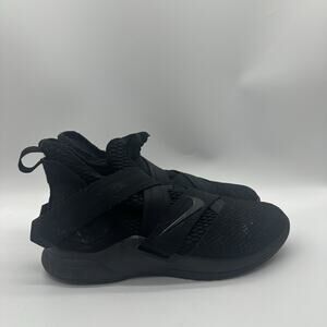 Mens 13 Nike Lebron Soldier XII SFG 'Zero Dark Thirty' Triple Black Basketball